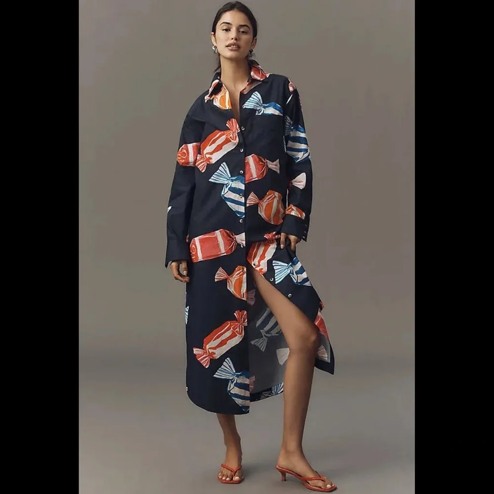 Anthropologie The Soren Long-Sleeve Shirt Dress by Maeve - Picture 4 of 16